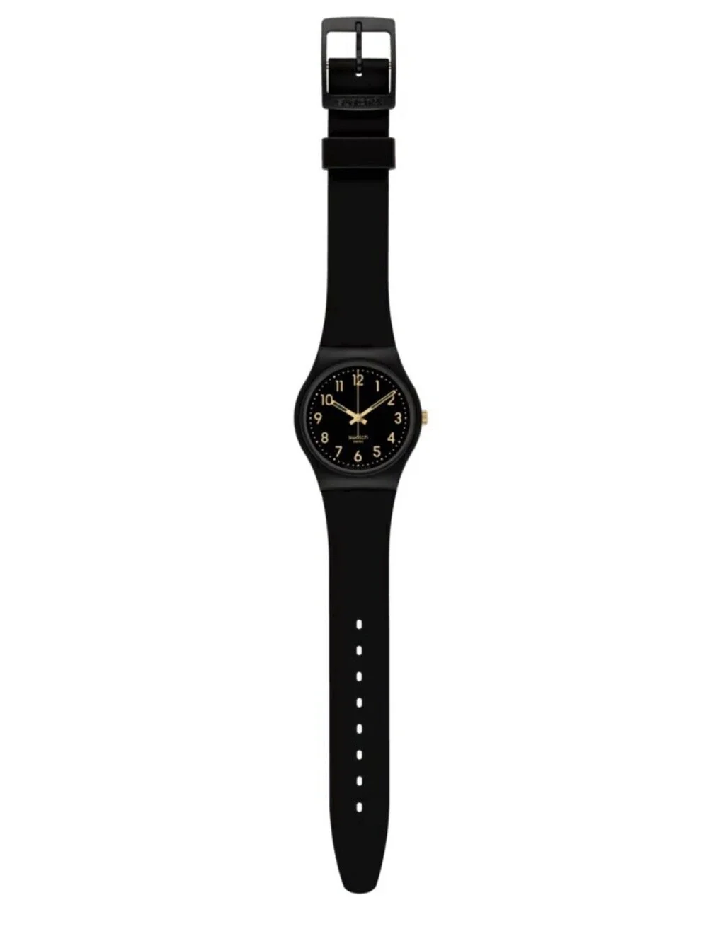 Swatch Golden Tac Quartz Black Dial Unisex Watch SO28B113 NEW!
